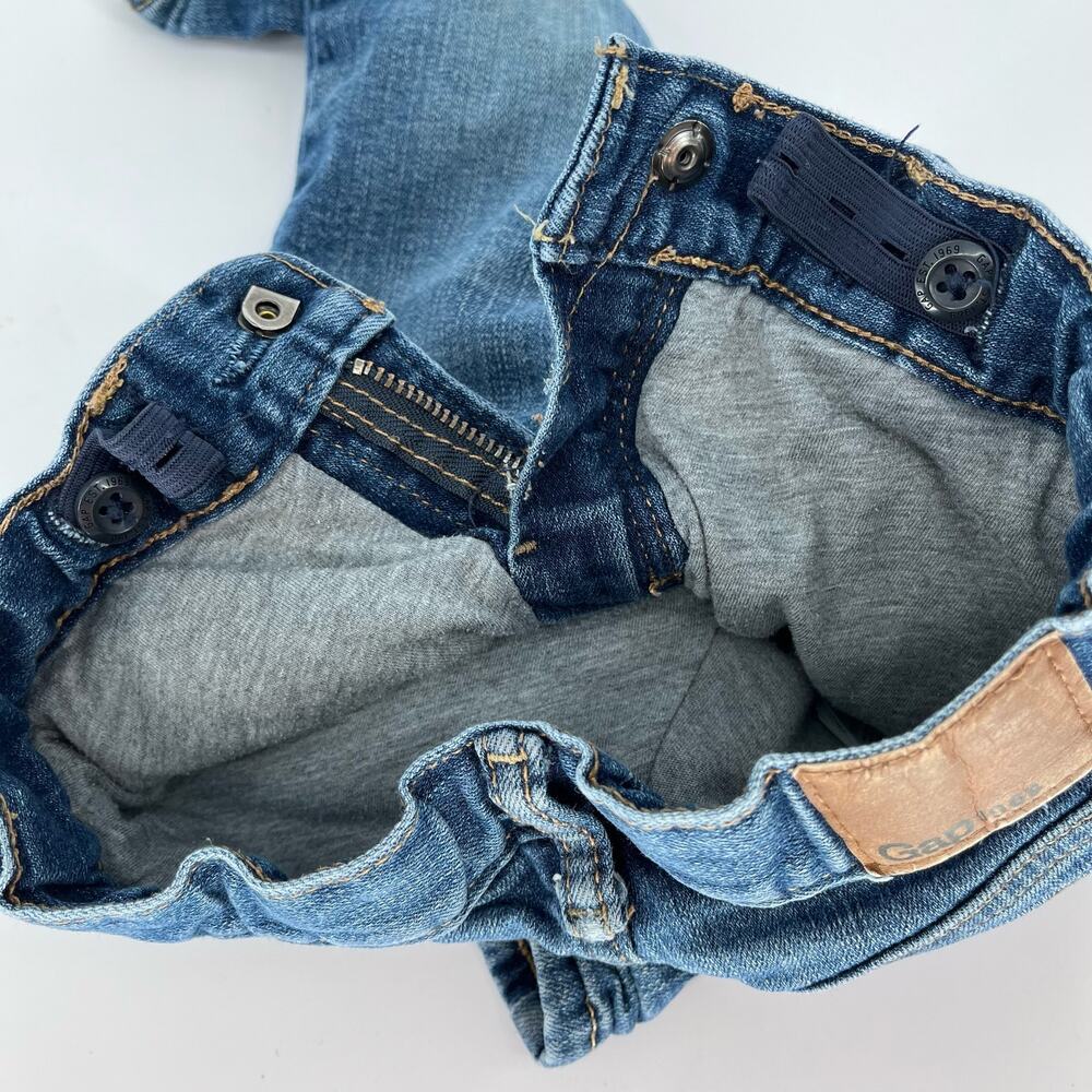 Baby Gap Jersey Lined Girlfriend Jeans 6-12 Months Medium Wash Adjustable - Picture 9 of 9